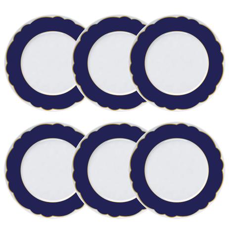 Jogo De Pratos Rasos Branco E Azul Royal Blue Germer Menor preço em Jogo De Pratos Rasos Branco E Azul Royal Blue Germer