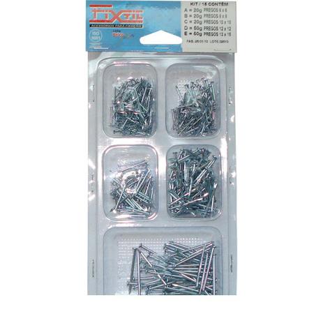 Jogo de pregos galvanizados com cabeça de aço Kit 15 cinza Fixtil Menor preço em Jogo de pregos galvanizados com cabeça de aço Kit 15 cinza Fixtil