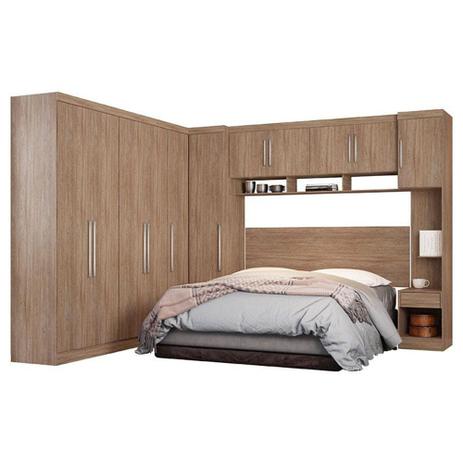 Jogo de Quarto Casal Modulado Modena Demóbile CP10 Nogal Touch Menor preço em Jogo de Quarto Casal Modulado Modena Demóbile CP10 Nogal Touch