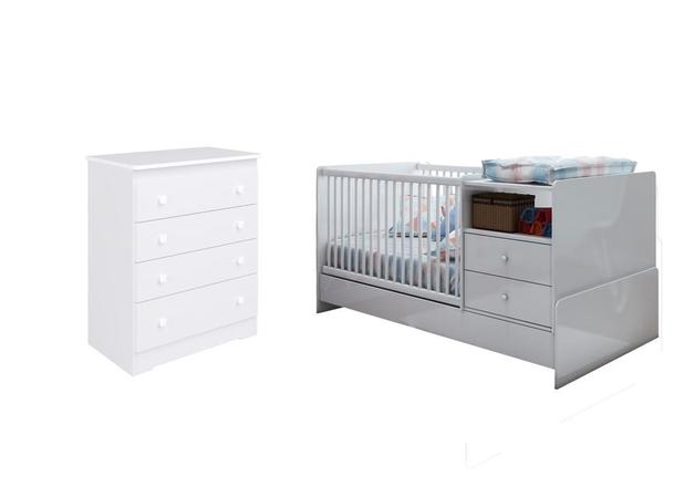 Jogo de Quarto com Berço Cama com 2 Criados e Cômoda Infantil 4 Gavetas Branco - Completa - Completa móveis Menor preço em Jogo de Quarto com Berço Cama com 2 Criados e Cômoda Infantil 4 Gavetas Branco - Completa - Completa móveis