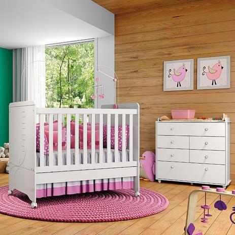 Jogo de Quarto com Berço Mini Cama Pão de Mel e Cômoda Pão de Mel 06 Gavetas Branco - Móveis Henn Menor preço em Jogo de Quarto com Berço Mini Cama Pão de Mel e Cômoda Pão de Mel 06 Gavetas Branco - Móveis Henn