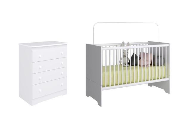 Jogo de Quarto com Berço Multifuncional 3 em 1 Branco e Cômoda Infantil 4 Gavetas Branco - Completa - Completa móveis Menor preço em Jogo de Quarto com Berço Multifuncional 3 em 1 Branco e Cômoda Infantil 4 Gavetas Branco - Completa - Completa móveis