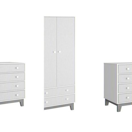 Jogo de Quarto com Cômoda 4 Gavetas e Guarda Roupas Infantil 2 Gavetas e 2 Portas Retrô Branco Nude - Completa - Completa móveis é boa?