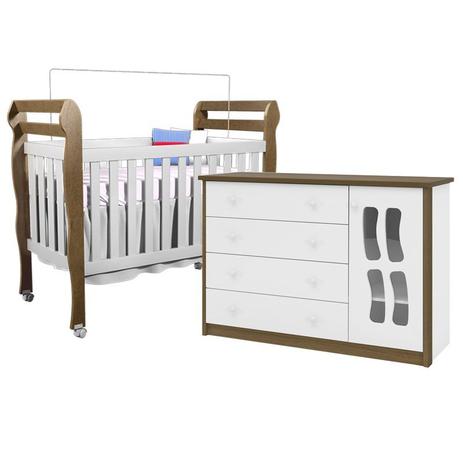 Jogo de Quarto com Cômoda Letícia e Berço Bella Amadeirado - Phoenix Baby/Carolina Baby Menor preço em Jogo de Quarto com Cômoda Letícia e Berço Bella Amadeirado - Phoenix Baby/Carolina Baby