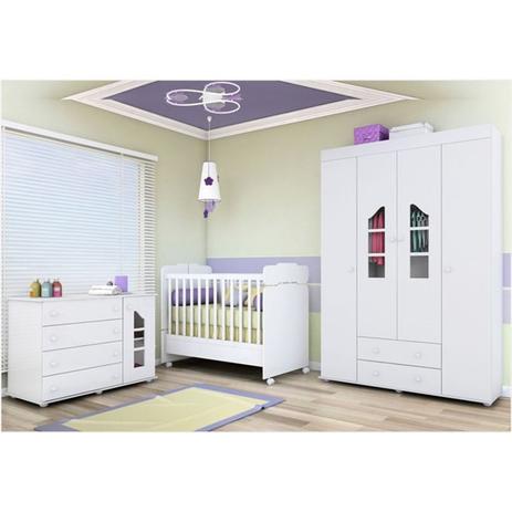 Jogo de Quarto Completo Com Berço Branco Phoenix Baby Menor preço em Jogo de Quarto Completo Com Berço Branco Phoenix Baby