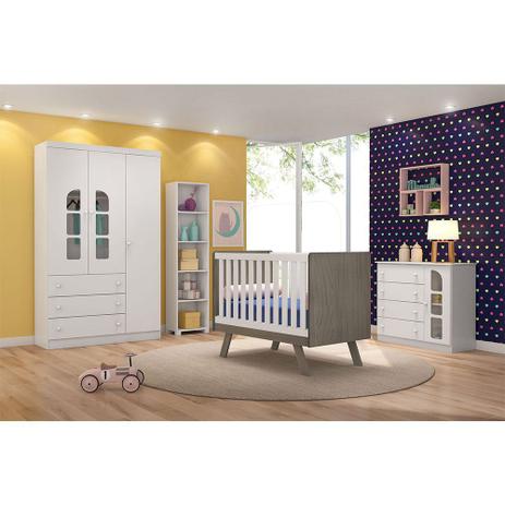 Jogo de Quarto Infantil 04 Peças Ametista Branco/Malbec - Peternella é boa?