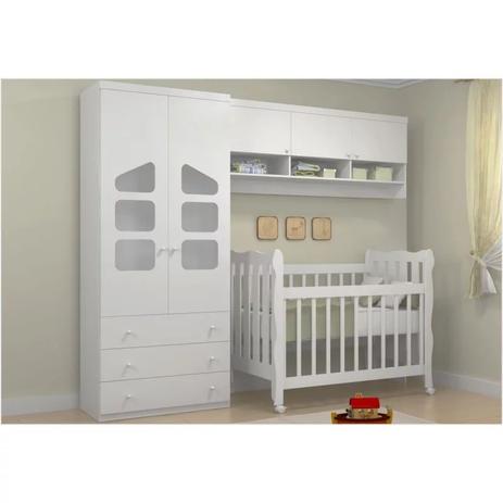 Jogo de Quarto Infantil 05 Portas Eloísa e Berço Certificado pelo INMETRO Lila Branco - Phoenix Menor preço em Jogo de Quarto Infantil 05 Portas Eloísa e Berço Certificado pelo INMETRO Lila Branco - Phoenix