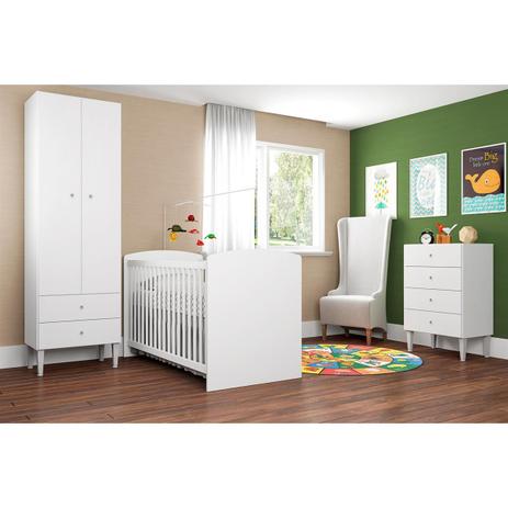 Jogo De Quarto Infantil 3 Peças Branco Aconchego Art In Móveis Menor preço em Jogo De Quarto Infantil 3 Peças Branco Aconchego Art In Móveis