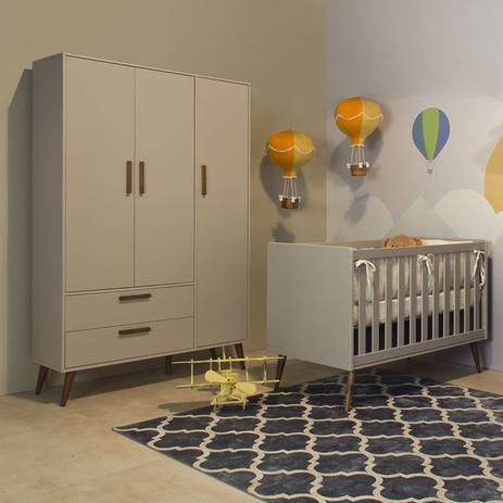 Jogo de Quarto Infantil com Guarda Roupa e Berço Retrô - Branco Acetinado/Eco Wood - Matic é boa?