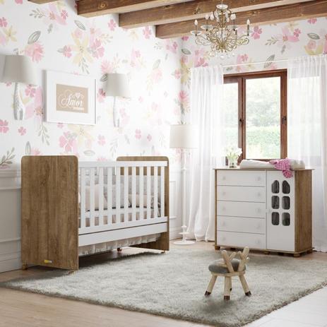 Jogo de Quarto Infantil Cômoda Amore e Berço Ninare - Branco Acetinado/Teka - Matic Menor preço em Jogo de Quarto Infantil Cômoda Amore e Berço Ninare - Branco Acetinado/Teka - Matic