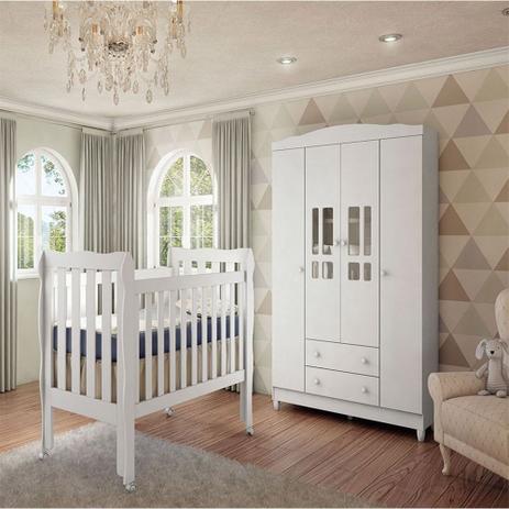 Jogo de Quarto Infantil Lila 2 Peças Branco - Carolina baby Menor preço em Jogo de Quarto Infantil Lila 2 Peças Branco - Carolina baby