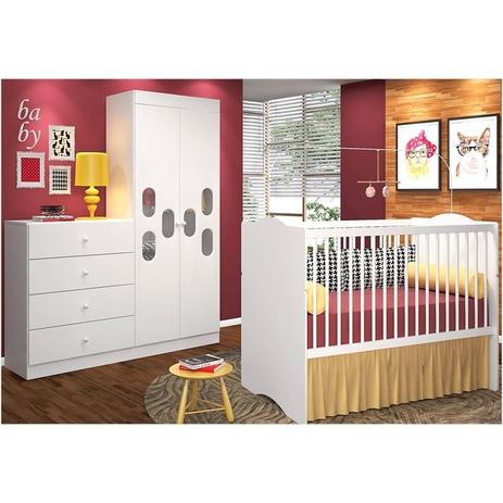 Jogo de Quarto Infantil Meu Bebê com Berço que vira Mini Cama Alegria Branco Brilho - Canaã Menor preço em Jogo de Quarto Infantil Meu Bebê com Berço que vira Mini Cama Alegria Branco Brilho - Canaã