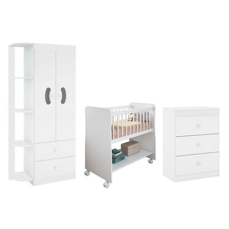 Jogo de Quarto Infantil Ternura com Berço Rubi Branco - Peternella Menor preço em Jogo de Quarto Infantil Ternura com Berço Rubi Branco - Peternella