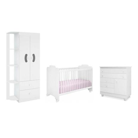 Jogo de Quarto Infantil Ternura com Cômoda Adhara Branco - Peternella Menor preço em Jogo de Quarto Infantil Ternura com Cômoda Adhara Branco - Peternella