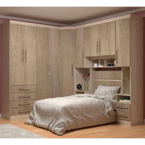 Jogo de Quarto Solteiro Modulado Smart 003 Crema/Amêndoa - Eucamóveis é boa?