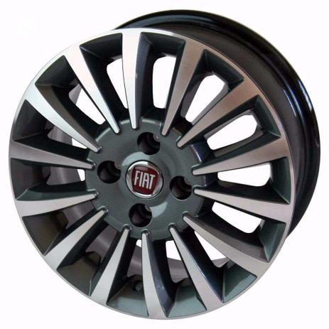 Jogo de Rodas Linea Absolute Aro 14 x 6,0 4x98 ET42 FIAT R20 Grafite Diamantado - KR Wheels Menor preço em Jogo de Rodas Linea Absolute Aro 14 x 6,0 4x98 ET42 FIAT R20 Grafite Diamantado - KR Wheels