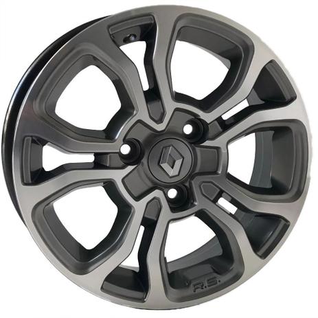 Jogo De Rodas Renault Kwid Aro 14 x 5,0 3x100 ET35 M7 Grafite Diamantado - Kr Wheels Menor preço em Jogo De Rodas Renault Kwid Aro 14 x 5,0 3x100 ET35 M7 Grafite Diamantado - Kr Wheels