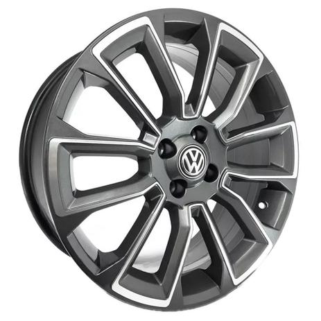 Jogo de Rodas Saveiro Cross Aro 15 x 6,0 4x100 ET36 Volkswagen R75 Grafite Diamantado - Kr wheels Menor preço em Jogo de Rodas Saveiro Cross Aro 15 x 6,0 4x100 ET36 Volkswagen R75 Grafite Diamantado - Kr wheels