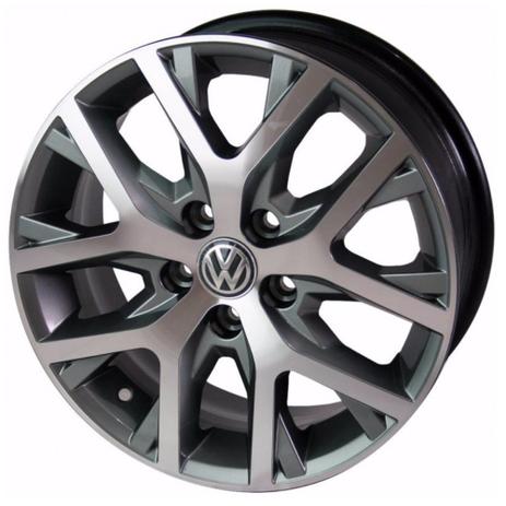 Jogo de Rodas Saveiro Cross Aro 15 x 6,0 5x100 ET40 R45 Volkswagen Grafite Diamantado - Kr wheels Menor preço em Jogo de Rodas Saveiro Cross Aro 15 x 6,0 5x100 ET40 R45 Volkswagen Grafite Diamantado - Kr wheels