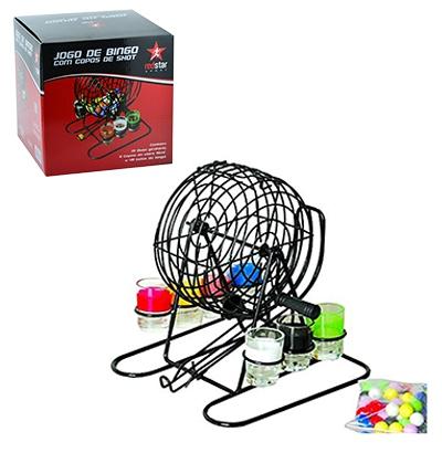 Jogo de shot / jogo de bingo de metal com 6 copos de vidro 15ml + 48 bolas na caixa - Rio de ouro Menor preço em Jogo de shot / jogo de bingo de metal com 6 copos de vidro 15ml + 48 bolas na caixa - Rio de ouro