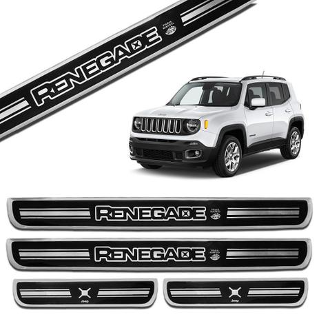 Jogo de Soleira Porta Jeep Renegade 2016 a 2019 Preto M6 Resinada - Ura Menor preço em Jogo de Soleira Porta Jeep Renegade 2016 a 2019 Preto M6 Resinada - Ura