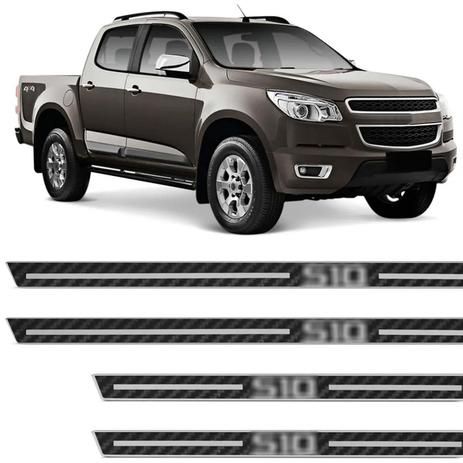 Jogo de Soleira Resinada Chevrolet Nova S10 CD 2012 a 2018 4 Peças Carbono com Grafia - Resitank Menor preço em Jogo de Soleira Resinada Chevrolet Nova S10 CD 2012 a 2018 4 Peças Carbono com Grafia - Resitank
