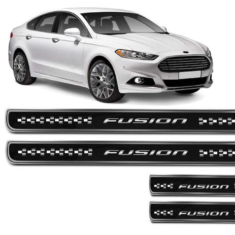 Menor preço em Jogo de Soleira Resinada Ford Fusion 2013 a 2018 Preta 4 Peças Grafia Personalizada - Resitank