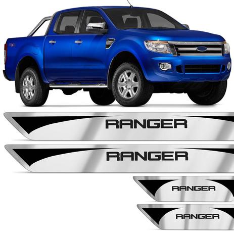 Jogo de Soleira Resinada Ford Ranger 2013 a 2018 com Grafia Escovado Excelente Fixação - Resitank Menor preço em Jogo de Soleira Resinada Ford Ranger 2013 a 2018 com Grafia Escovado Excelente Fixação - Resitank