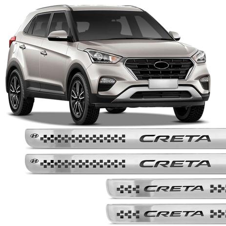 Jogo de Soleira Resinada Hyundai Creta 2017 e 2018 Prata 4 Peças com Grafia Personalizada - Resitank Menor preço em Jogo de Soleira Resinada Hyundai Creta 2017 e 2018 Prata 4 Peças com Grafia Personalizada - Resitank