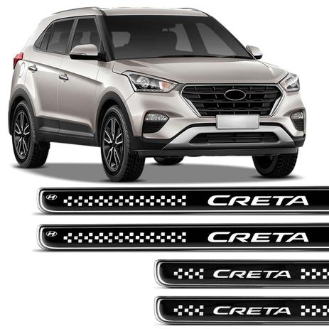 Jogo de Soleira Resinada Hyundai Creta 2017 e 2018 Preta 4 Peças com Grafia Personalizada - Resitank Menor preço em Jogo de Soleira Resinada Hyundai Creta 2017 e 2018 Preta 4 Peças com Grafia Personalizada - Resitank