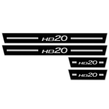Jogo de Soleira Resinada Hyundai HB20 2012 a 2018 Preto com Grafia Cromada Excelente Fixação - Resitank Menor preço em Jogo de Soleira Resinada Hyundai HB20 2012 a 2018 Preto com Grafia Cromada Excelente Fixação - Resitank