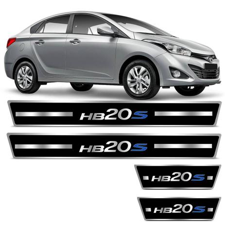 Jogo de Soleira Resinada Hyundai HB20S Sedan 2014 a 2018 Preto com Grafia Cromada Excelente Fixação - Resitank Menor preço em Jogo de Soleira Resinada Hyundai HB20S Sedan 2014 a 2018 Preto com Grafia Cromada Excelente Fixação - Resitank