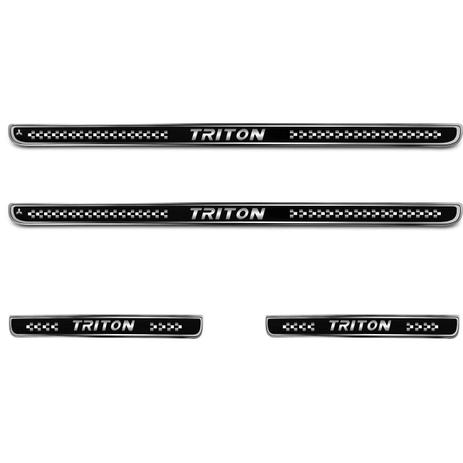 Jogo de Soleira Resinada L200 Triton 2012 a 2018 Preta 4 Peças com Grafia Personalizada - Resitank Menor preço em Jogo de Soleira Resinada L200 Triton 2012 a 2018 Preta 4 Peças com Grafia Personalizada - Resitank