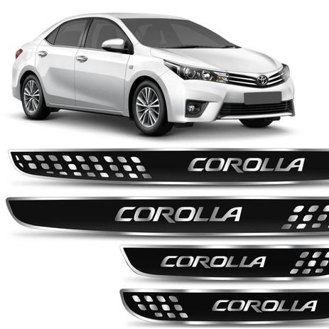 Jogo de Soleira Resinada Toyota Corolla 2006 a 2018 Preto com Grafia Cromada Excelente Fixação - Resitank Menor preço em Jogo de Soleira Resinada Toyota Corolla 2006 a 2018 Preto com Grafia Cromada Excelente Fixação - Resitank