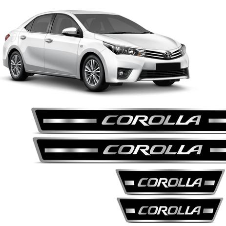 Jogo de Soleira Resinada Toyota Corolla 2015 a 2018 Preto com Grafia Cromada Excelente Fixação - Resitank Menor preço em Jogo de Soleira Resinada Toyota Corolla 2015 a 2018 Preto com Grafia Cromada Excelente Fixação - Resitank