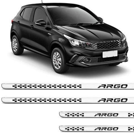 Jogo de Soleiras Resinadas Adesivas Fiat Argo 2017 e 2018 Prata 4 Peças com Grafia Personalizada - Resitank Menor preço em Jogo de Soleiras Resinadas Adesivas Fiat Argo 2017 e 2018 Prata 4 Peças com Grafia Personalizada - Resitank