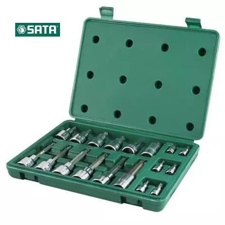 Jogo De Soquete Bits Torx 18 Peças 1/4 E 1/2 Sata Menor preço em Jogo De Soquete Bits Torx 18 Peças 1/4 E 1/2 Sata