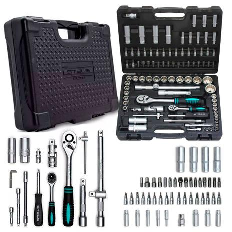 Jogo de soquete encaixe 1/4” e 1/2” 94 peças mtx 1358099 - Stels Menor preço em Jogo de soquete encaixe 1/4” e 1/2” 94 peças mtx 1358099 - Stels