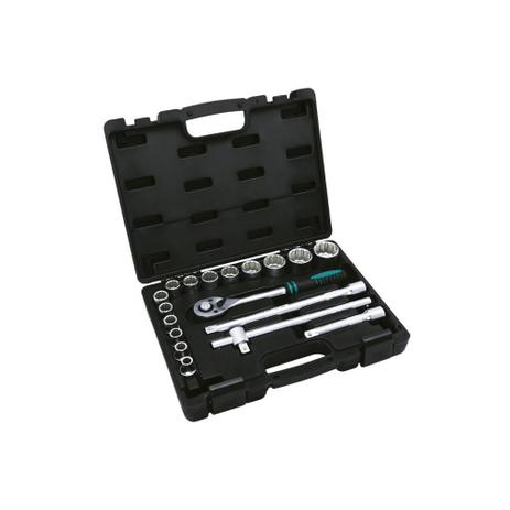 Jogo de Soquete Estriado 1/2” com 18 Peças Cromado Fosco - Stels Menor preço em Jogo de Soquete Estriado 1/2” com 18 Peças Cromado Fosco - Stels