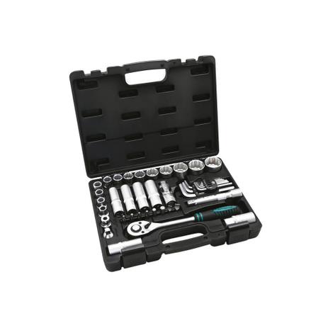 Jogo de Soquete Estriado 1/2” com 41 Peças Cromado Fosco - Stels Menor preço em Jogo de Soquete Estriado 1/2” com 41 Peças Cromado Fosco - Stels