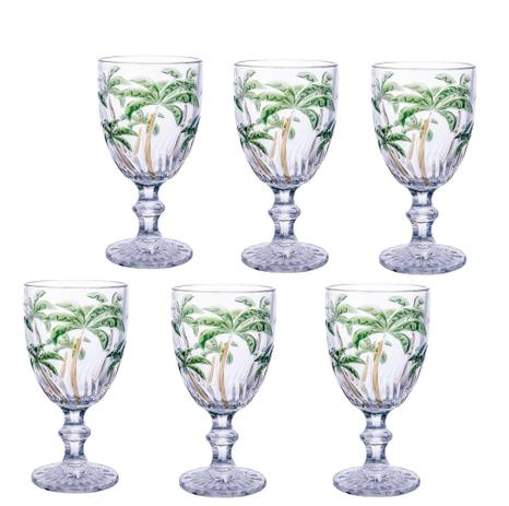 Jogo De Taça Palm Color 260Ml De Vinho Água Vidro Kit 6 Unidades - Class Home Menor preço em Jogo De Taça Palm Color 260Ml De Vinho Água Vidro Kit 6 Unidades - Class Home