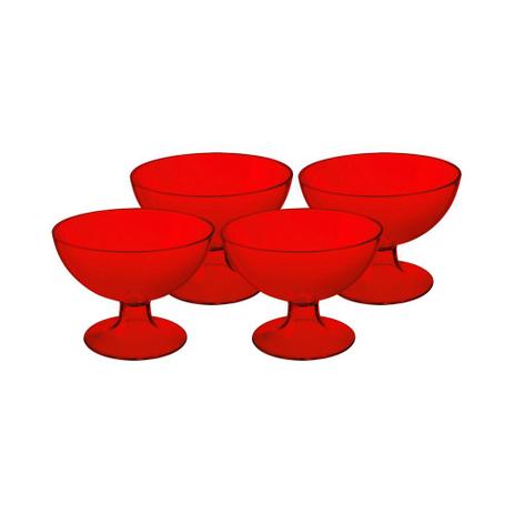 Jogo de Taças de Sobremesa 150 ml Cozy 4 Peças Vermelho Transparente - Coza - Brinox Menor preço em Jogo de Taças de Sobremesa 150 ml Cozy 4 Peças Vermelho Transparente - Coza - Brinox