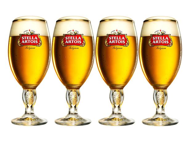 Jogo de Taças para Cerveja de Vidro 4 Peças - Ambev Stella Artois Menor preço em Jogo de Taças para Cerveja de Vidro 4 Peças - Ambev Stella Artois