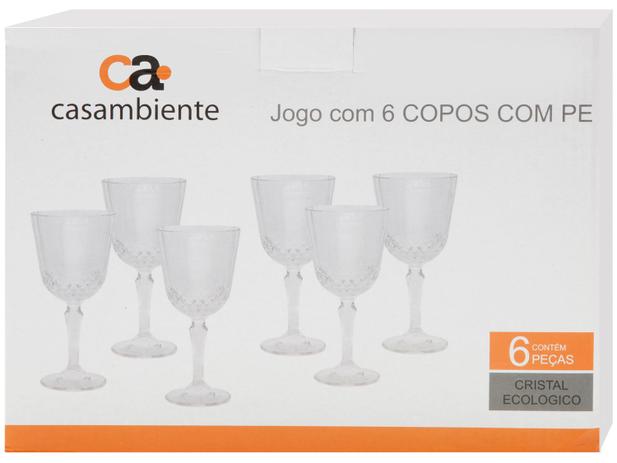 Jogo de Taças para Vinho de Vidro 350ml – 6 Peças Casambiente Classic