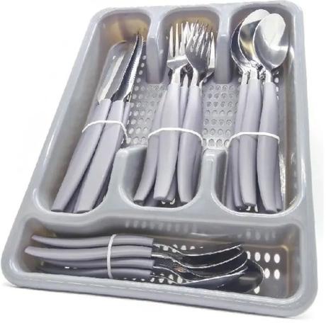 Jogo De Talheres 25 Peças Com Porta Talheres Branco Caerus Menor preço em Jogo De Talheres 25 Peças Com Porta Talheres Branco Caerus