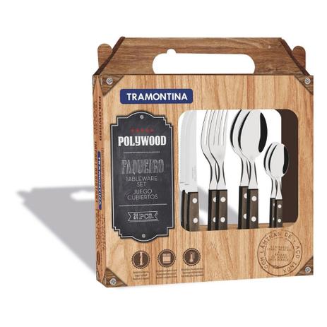 Jogo de Talheres Inox 24 Peças Polywood - Tramontina Menor preço em Jogo de Talheres Inox 24 Peças Polywood - Tramontina
