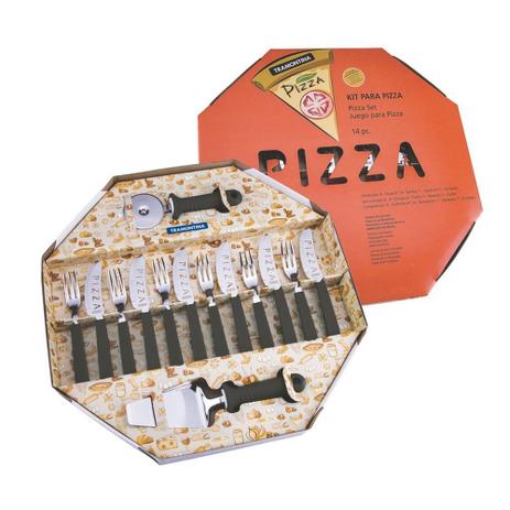 Jogo de Talheres Inox para Pizza 14 Peças Preto - Tramontina Menor preço em Jogo de Talheres Inox para Pizza 14 Peças Preto - Tramontina