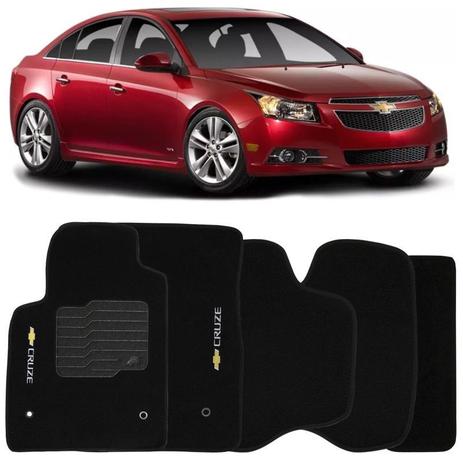 Jogo de Tapete Automotivo Carpete Chevrolet Cruze 2011 à 2016 Soft Logo Bordado Preto 5 Peças - S/m Menor preço em Jogo de Tapete Automotivo Carpete Chevrolet Cruze 2011 à 2016 Soft Logo Bordado Preto 5 Peças - S/m