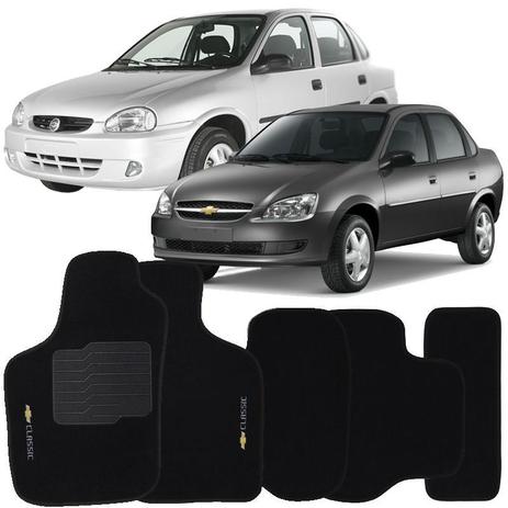 Jogo de Tapete Automotivo Carpete Corsa Classic 2003 à 2015 Soft Logo Bordado Preto 5 Peças - S/M Menor preço em Jogo de Tapete Automotivo Carpete Corsa Classic 2003 à 2015 Soft Logo Bordado Preto 5 Peças - S/M