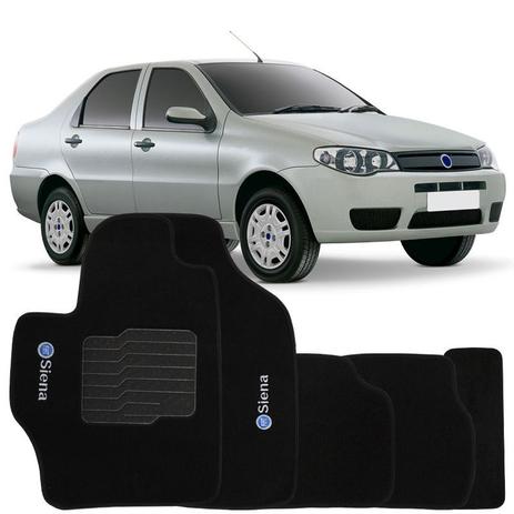Jogo de Tapete Automotivo Carpete Fiat Siena 2001 à 2007 Soft Logo Bordado Preto 5 Peças - S/m Menor preço em Jogo de Tapete Automotivo Carpete Fiat Siena 2001 à 2007 Soft Logo Bordado Preto 5 Peças - S/m